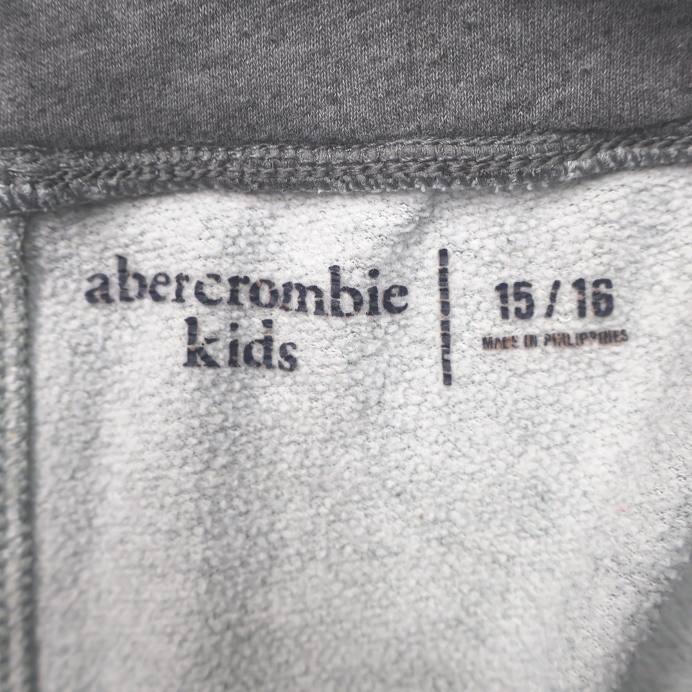 Abercrombie Kids Jogger Pants Kids 15/16 Grey Logo Waistband Fleece Sweatpants - Picture 6 of 11